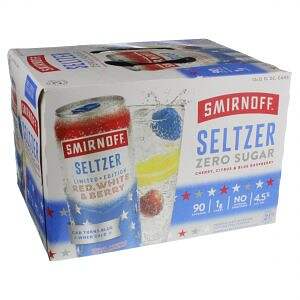 Smirnoff Seltzer R W B Zero Sugar 12cn